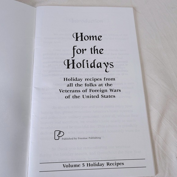 Vintage Home for the Holidays Volume 5 Holiday Recipes Veterans Cookbook VFW - Picture 2 of 6